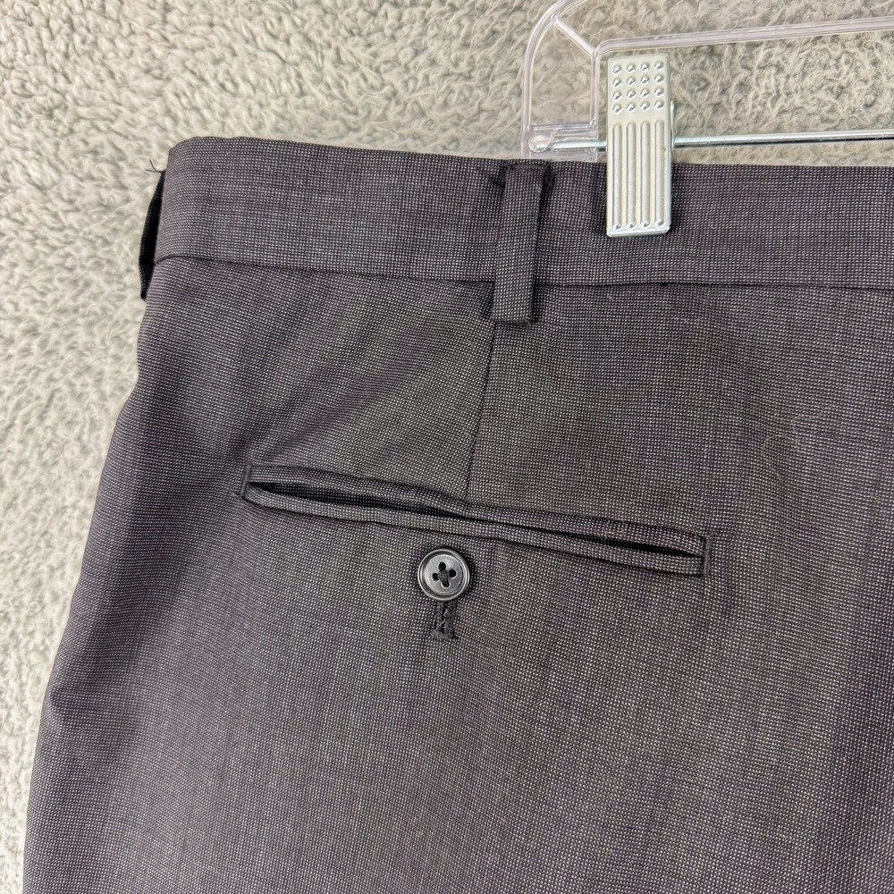 Jos A Bank Dress Pants Mens 44 Waist Gray Wool Pleated Front Cuffed Trousers - Picture 10 of 16
